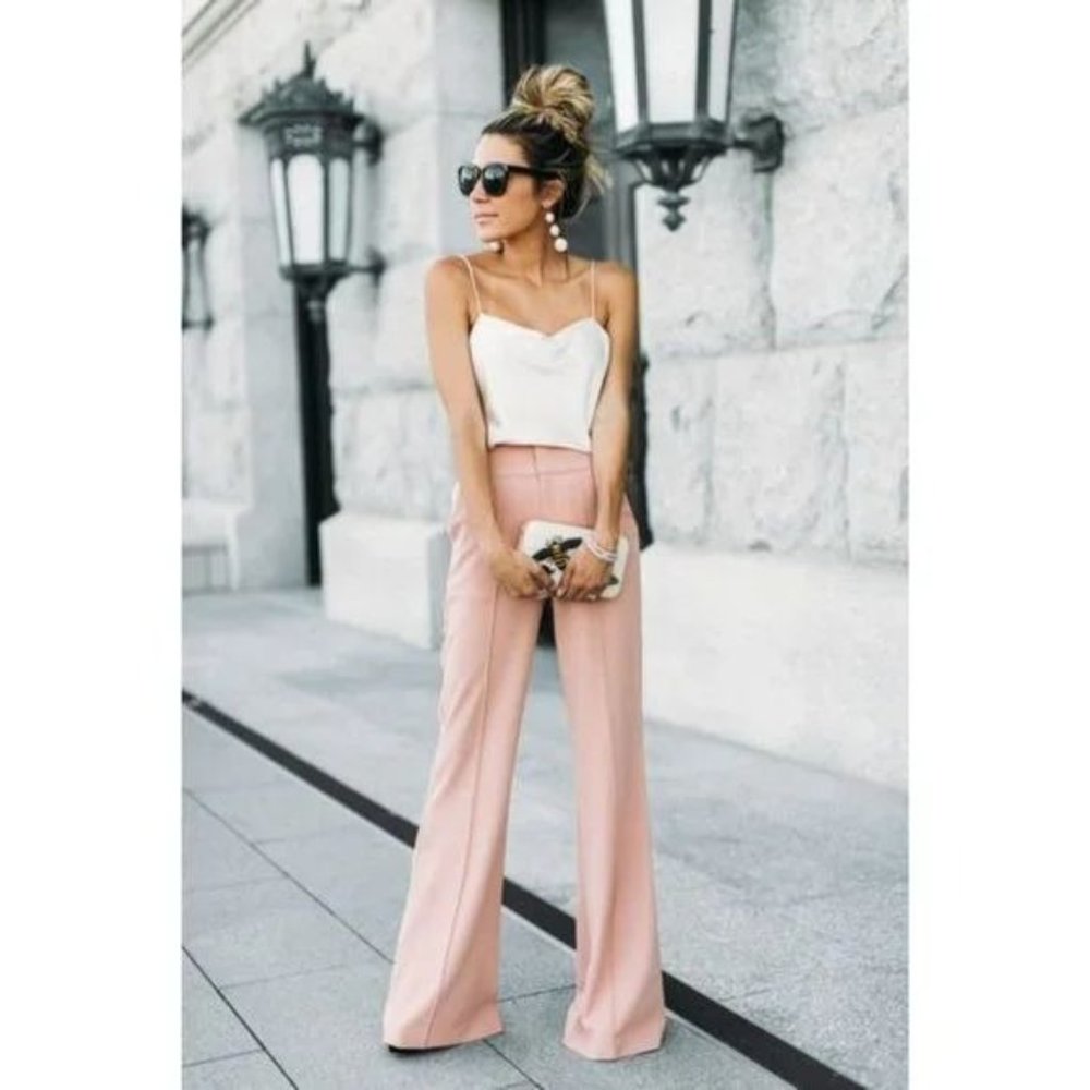 Alice + Olivia Dylan Wide Leg High Waisted Pants - Size 8 - Picture 10 of 10